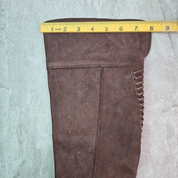 Vince Camuto Equestrian Boots Sz 5 Brown Leather Knee High Tall Western Riding - Picture 9 of 12